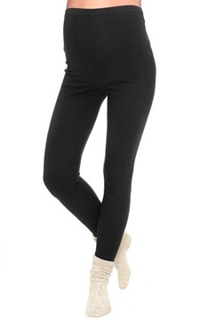 Komfortowe legginsy ciążowe zimowe czarne XL