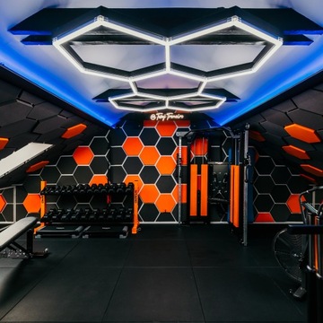 Шестигранник влияет на шестигранную стену серого шестиугольника