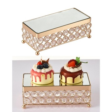 Bling stojak na tort weselny, metalowy kryształowy deser Cupcake ciasto cukierki S