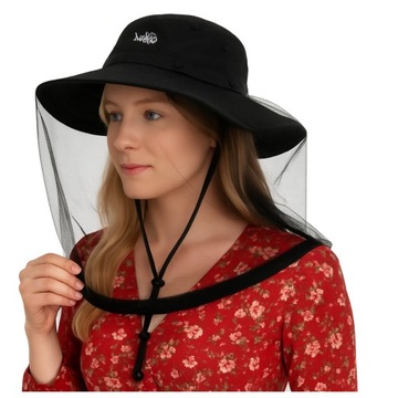 KAPELUSZ PRZECIWSŁONECZNY Z SIATKĄ MOSKITIERĄ CZAPKA OCHRONNA - CZAPKI