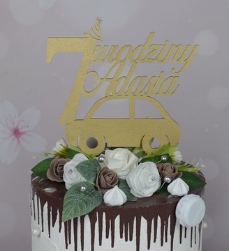 ТОППЕР на тортик на годик, имя ребенка, машина, номер.