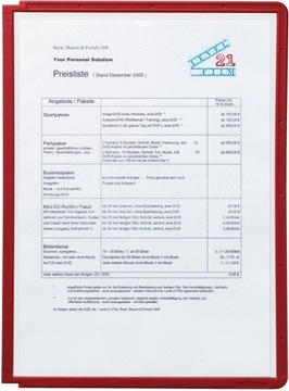 Информационная панель формата А4 с антибликовой фольгой красного цвета Durable Sherpa x 3