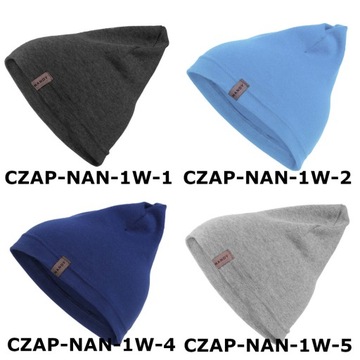 Czapka NANDY Krasnalka Beanie Bawełniana Kolory