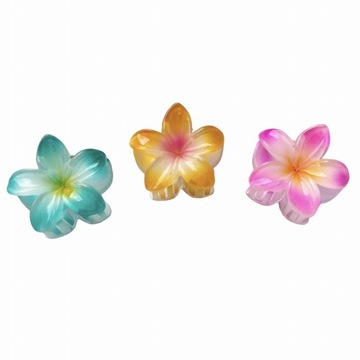 Spinka do włosów kwiat ombre mini klamerka klamra hawajska zestaw 3 szt.