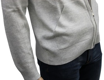 Элегантный мужской свитер-кардиган серого цвета, размер M