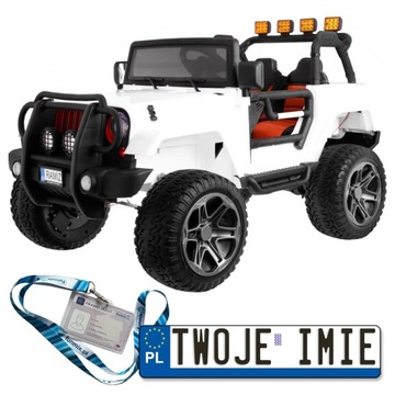 DUŻE AUTO TERENOWE JEEP MONSTER 4X4 20Ah PILOT POKROWIEC PLECAK MP3 LED EVA