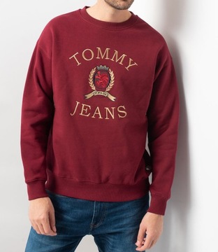 TOMMY HILFIGER BLUZA TJM CREST CREW M11 BORDO M