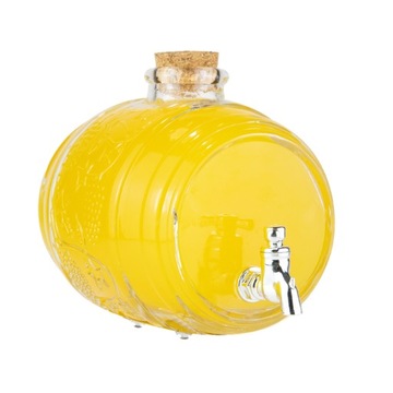 BECZKA SZKLANA 500ML Z KRANIKIEM NA BIMBER PREZENT