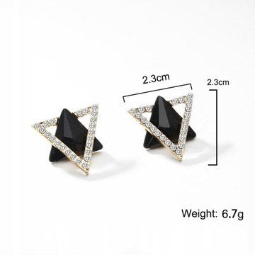 Rock Black Color Metal Flower Drop Earrings f