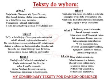 Podziękowanie Pamiątka na roczek urodziny ramka