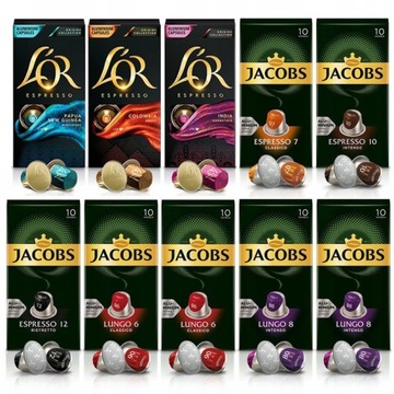 Капсулы Jacobs, смесь L'OR для Nespresso(r)*, упаковка 9+1 + Oreo БЕСПЛАТНО!