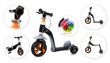 MOMI HULAJNOGA TRÓJKOŁOWA ELIOS ORANGE LED JEŹDZIK