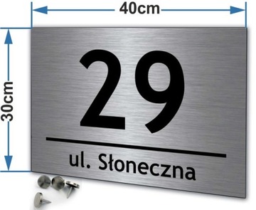 Tablica tabliczka adresowa numer domu ALUMINIOWA