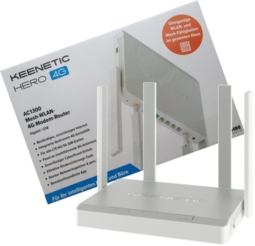 Двухдиапазонный маршрутизатор LTE Mesh WiFi 5 AC1300 USB-переключатель Gigabit Keenetic Hero 4G