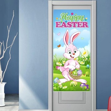 Пасхальная дверная крышка, плакат с вывеской «Bunny Yard», светлый кролик с пасхальными яйцами