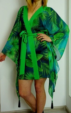 КИМОНО ПЛЯЖНАЯ ТУНИКА ПАРЕО ДЖУНГЛ МИДИ ШИФОН