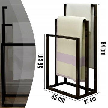 STOJAK NA RĘCZNIKI ŁAZIENKOWE CZARNY LOFT WIESZAK