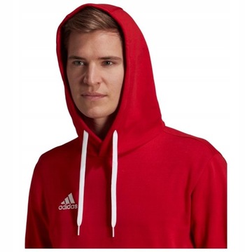 Bluza Sportowa Adidas Bawełniana Z Kapturem Ocieplana Czerwona Rozmiar S