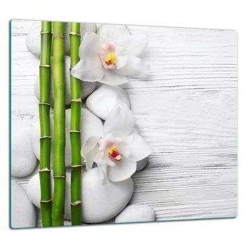 SZKLANA PŁYTA OCHRONNA PANEL KLEJ 65x60 KWIATY Szkło HARTOWANE