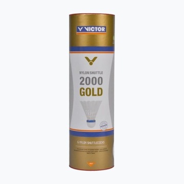 VICTOR Nylon Shuttle 2000 средние воланы для бадминтона 6 шт. желтые средние.