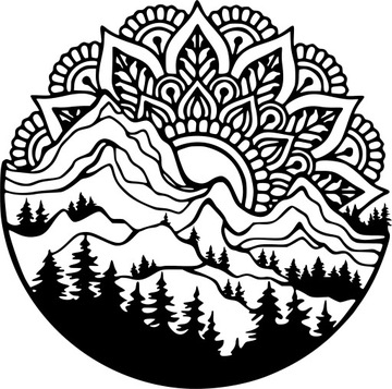 OBRAZ AŻUROWY OZDOBA ŚCIENNA GÓRY DEKORACJA OBRAZY DO SALONU POKJU MANDALA