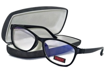 Okulary ANTYREFLEKSY BLUE LIGHT Komputera z filtrem czarne Gamingowe DRACO