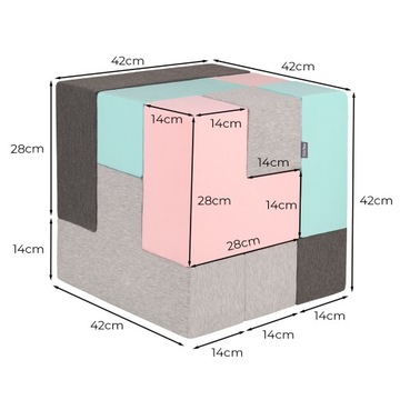 Мягкие пенопластовые блоки для детей, формы куба