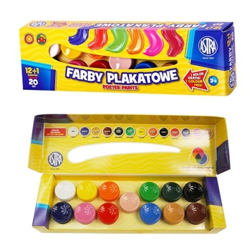 Farby plakat. 13 kol-20ml 12+1 kolor gratis Astra