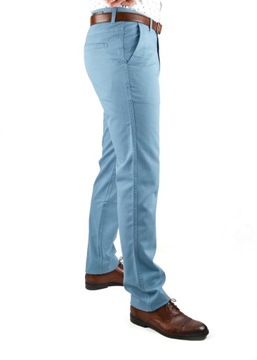 Spodnie męskie chino niebieskie HIT CENOWY W44 L32