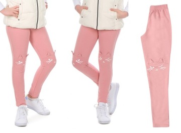 KOTY LEGGINSY SPODNIE BAWEŁNA 3D 164 cm Prod.PL