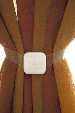 Зажим-застежка магнитная пряжка квадратная жемчужно-белая для штор