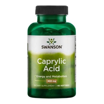 SWANSON Caprylic Acid kwas kaprylowy 600mg 60kaps.