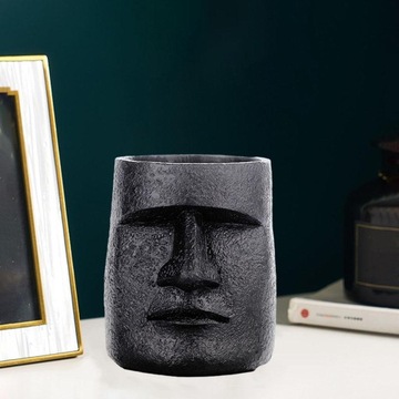 wazon na sukulenty ludzki 10,5x9x10,2cm Czarny
