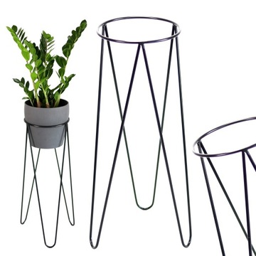 Nowoczesny Loftowy Kwietnik Metalowy 70cm czarny