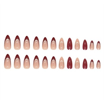 НАСОСНЫЕ НОГТИ С УЗОРАМИ НОРЫ ФРАНЦУЗСКИЙ БЛЕСК 24 ШТ.