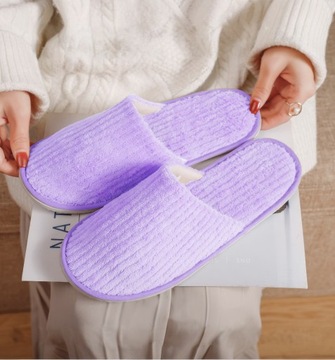 10 ПАР Тапочек для гостиниц Универсальные шлепанцы FROTTE с закрытыми носами, фиолетовые
