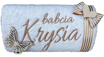 RĘCZNIK z HAFTEM, IMIĘ, prezent na Dzień Babci NEW
