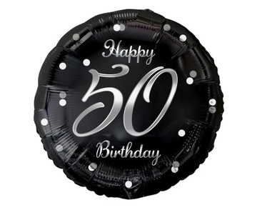 Balon Foliowy Okrągły Happy 50 Birthday Urodziny