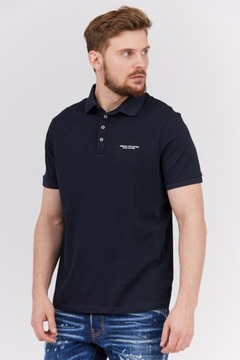 ARMANI EXCHANGE Granatowa koszulka polo z logo r S