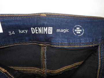 NOWE SPODNIE damskie jeansowe JEANS bawełna organiczna LUCY MAGIC KappAhl