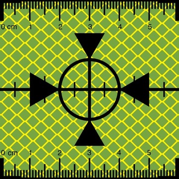Tarczka dalmiercza 60mm x 60mm z podziałką - kolor seledynowy