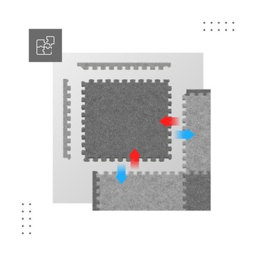 Складной плюшевый развивающий коврик для детей PUZZLE TULANO Gioco 45 Grey