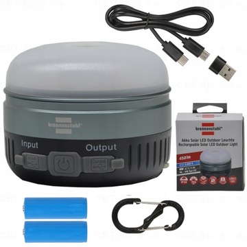 LAMPA OGRODOWA AKUMULATOROWA SOLARNA LED POWERBANK 450LM USB KOMPAKTOWA