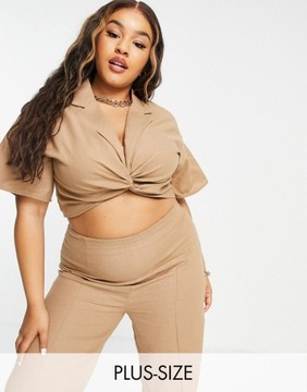 MISSGUIDED PLUS SIZE TOP DAMSKI BRĄZOWY 50 RNP