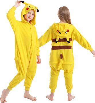Strój Kostium Pluszowy Piżama dla dzieci Pokemon Pikachu - Rozmiar L 130