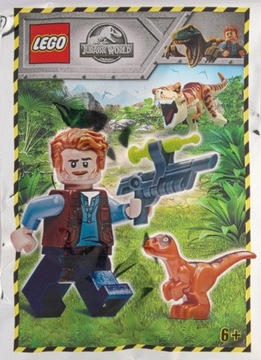 LEGO JURASSIC WORLD Owen Dinozaur Baby Raptor Broń