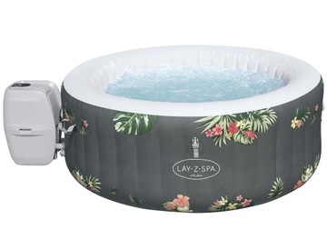 ARUBA jacuzzi + hydro-masaż bąbelkowy Bestway 170/66 cm ROŚLINNY PRINT