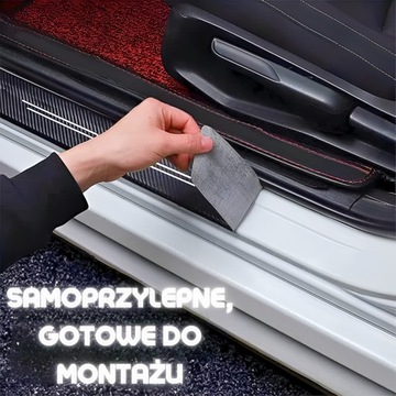 Автомобильные защитные наклейки для порогов автомобилей Фольга, набор 4 ПК, углерод