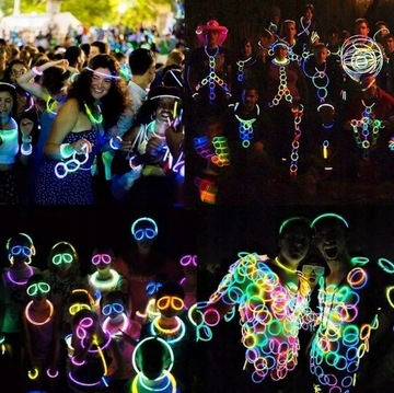 ŚWIECĄCE FLUORESCENCYJNE LED PATYCZKI PAŁKI 50SZT ŚWIATŁO PATYKI RURKI GRA