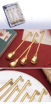 Набор рождественских ложек и вилок из 4 предметов, посуда из нержавеющей стали для рождественской елки с изображением лося